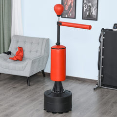 Soozier Boxing Bag, Freestanding Punching Bag with Speed Ball, Rotating Boxing Bar and Gloves, Weighted Base
