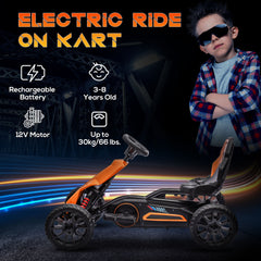 Aosom 12V Electric Go Kart for Kids w/ Adjustable Speed, Orange