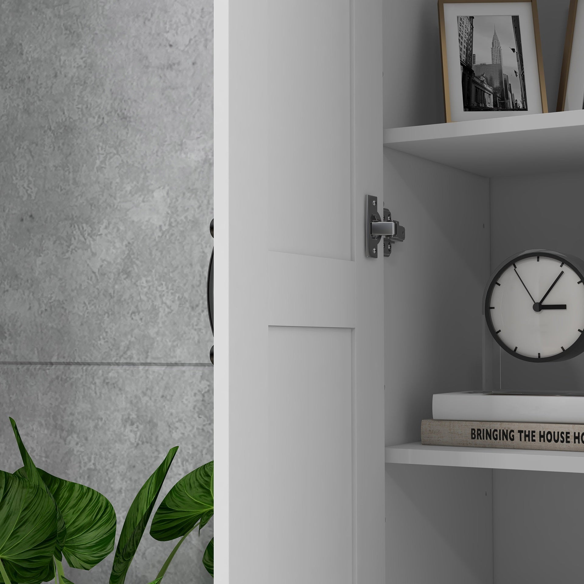 HOMCOM White Storage Cabinet with Adjustable Shelves and Tall Design, for Kitchen Storage , Perfect for Home Use and Family Organization
