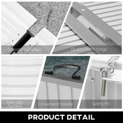 HOMCOM 8' Foldable Handicap Ramp for Home, Steps, Doorways, Aluminum Portable Wheelchair Ramp, Textured Threshold Ramp, Silver