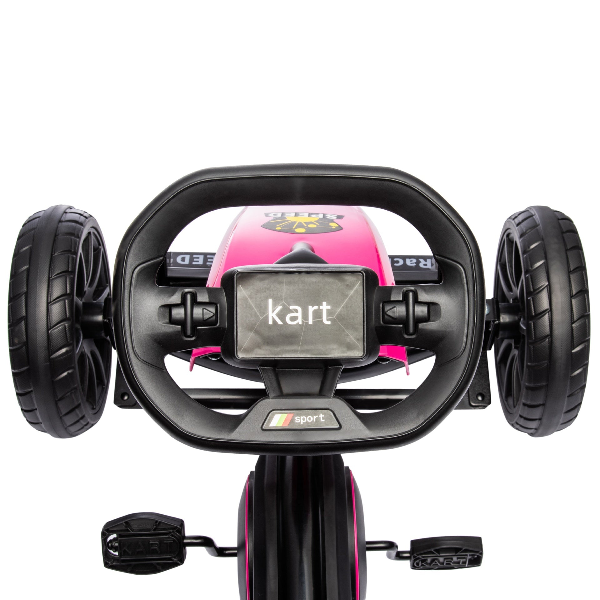 Aosom Kids Pedal Go Kart w/ Swing Axle, Shock-Absorbing Wheels, Pink