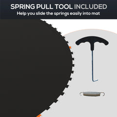 Soozier Trampoline Replacement Mat, Fits 12' Trampoline w/ 72 V-Hooks & 5.5" Springs (Spring & Frame not Included),  Black