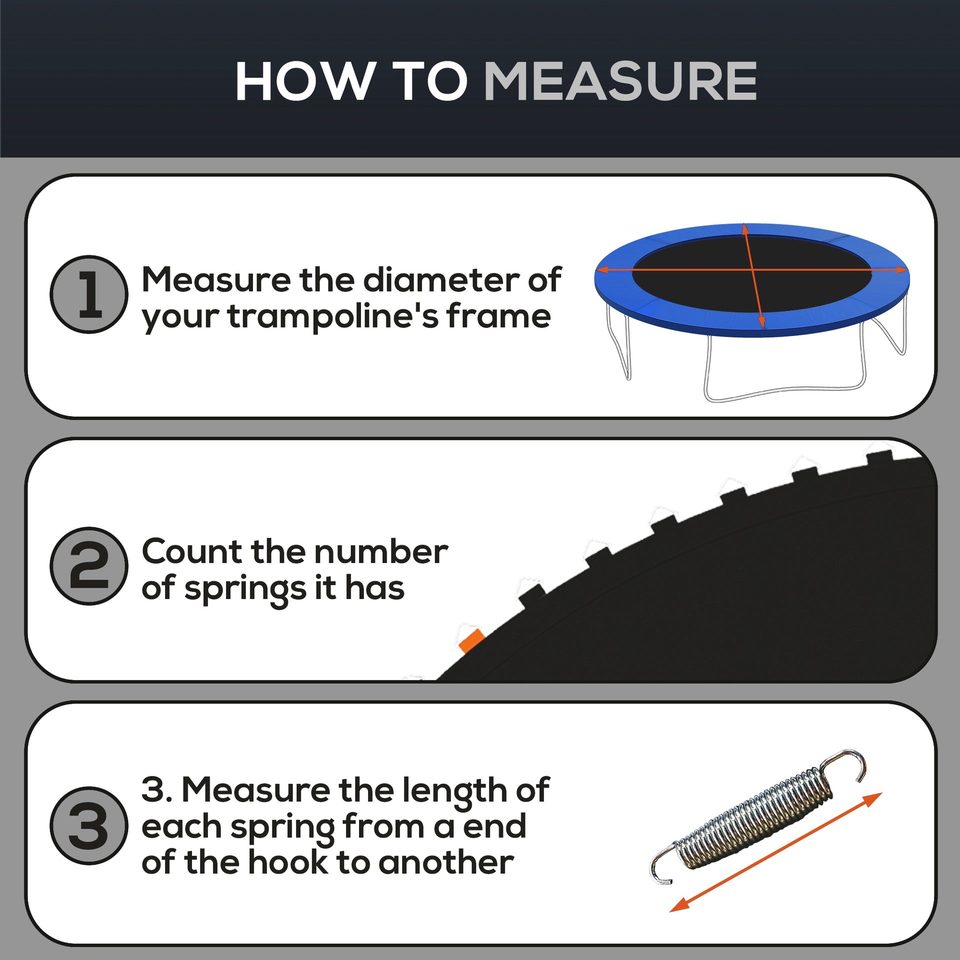 Soozier Trampoline Replacement Mat, Fits 12' Trampoline w/ 72 V-Hooks & 5.5" Springs (Spring & Frame not Included),  Black