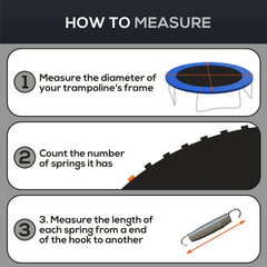 Soozier Trampoline Replacement Mat, Fits 12' Trampoline w/ 72 V-Hooks & 5.5" Springs (Spring & Frame not Included),  Black