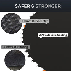 Soozier Trampoline Replacement Mat, Fits 12' Trampoline w/ 72 V-Hooks & 5.5" Springs (Spring & Frame not Included),  Black