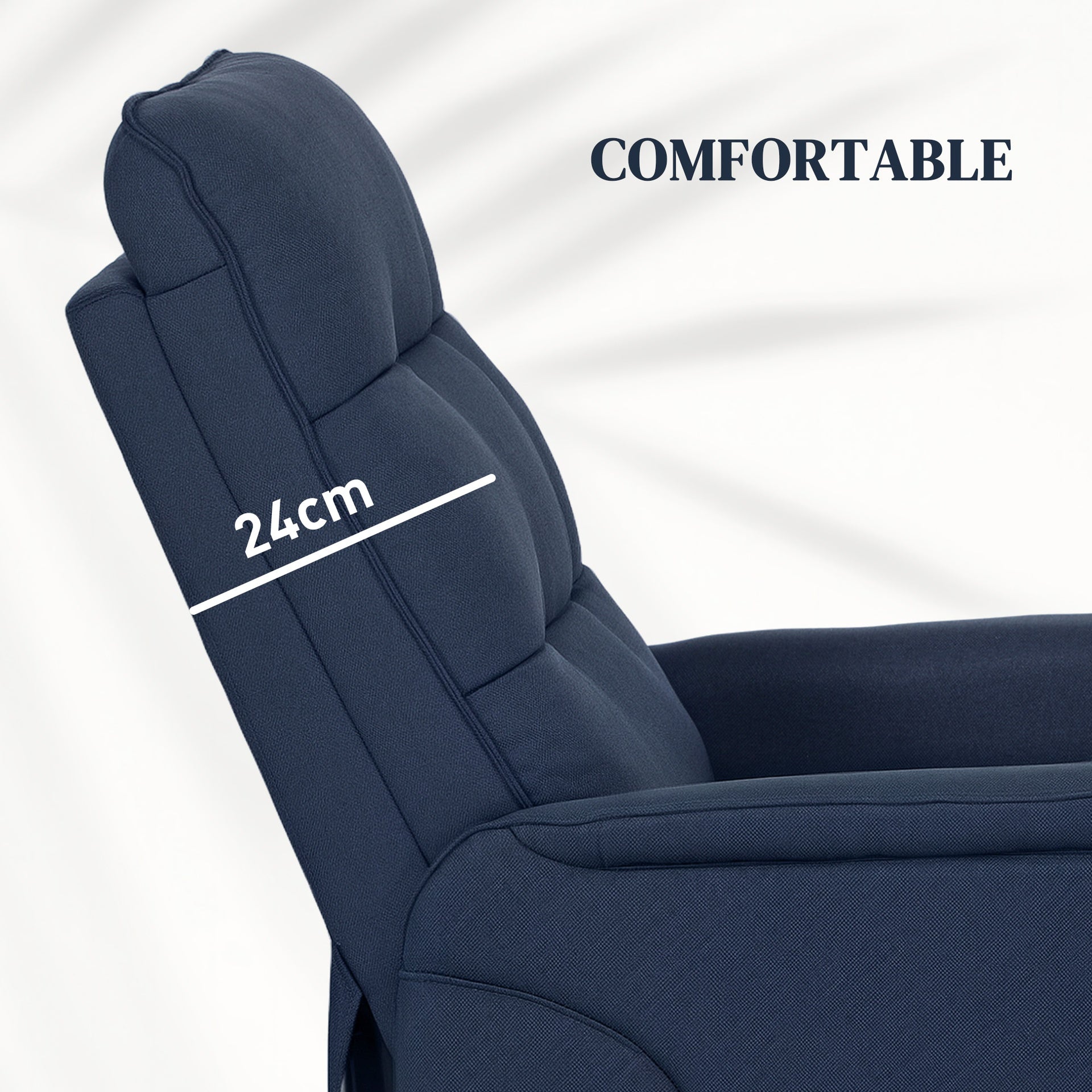 HOMCOM Power Lift Chair for Elderly, Fabric Recliner Sofa with Remote Control, Side Pockets, Quick Assembly, Deep Blue