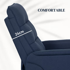 HOMCOM Power Lift Chair for Elderly, Fabric Recliner Sofa with Remote Control, Side Pockets, Quick Assembly, Deep Blue