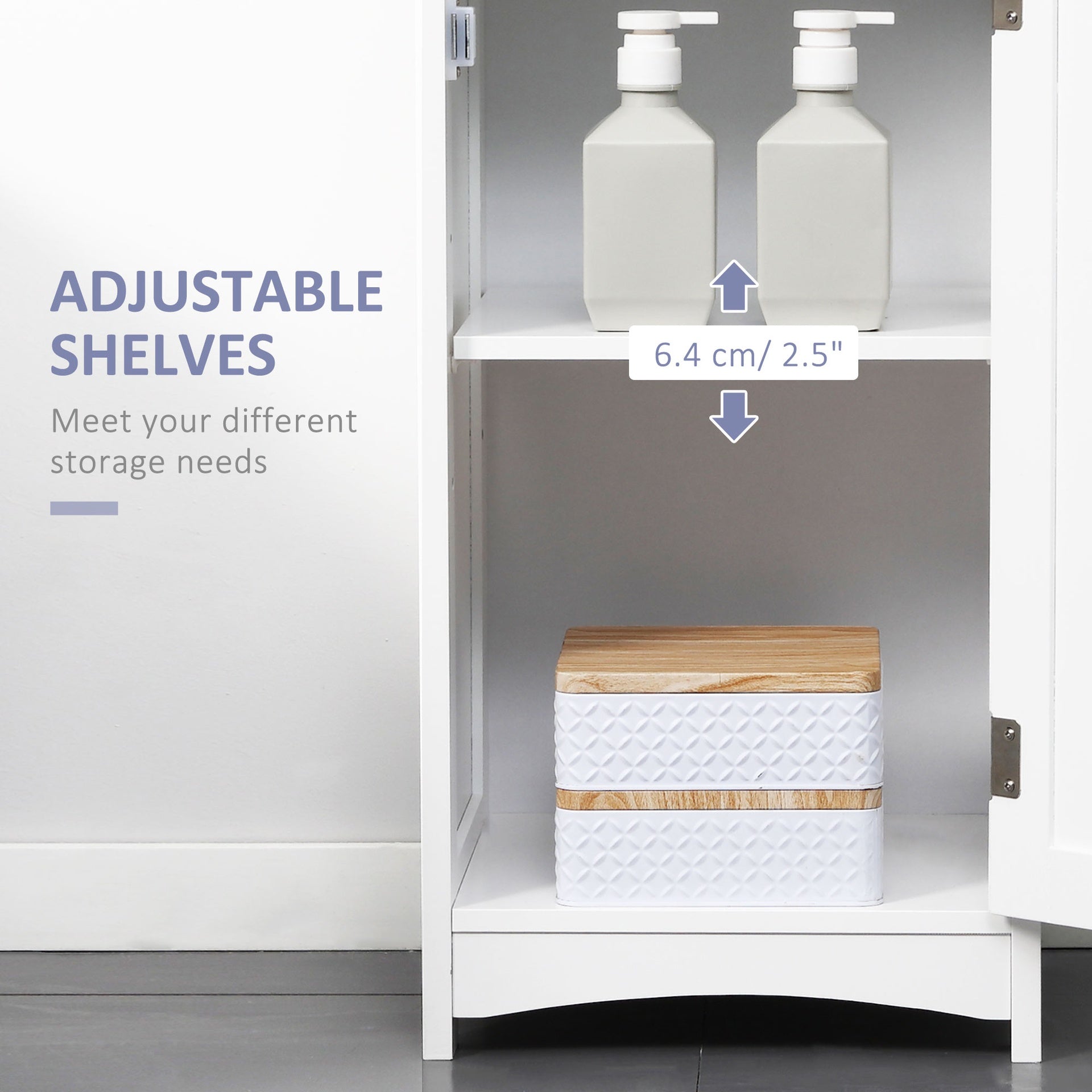 kleankin Tall Bathroom Storage Cabinet, Narrow Bathroom Cabinet with 3 Tier Shelving, Drawer and Adjustable Shelves, Slim Freestanding Linen Tower, White