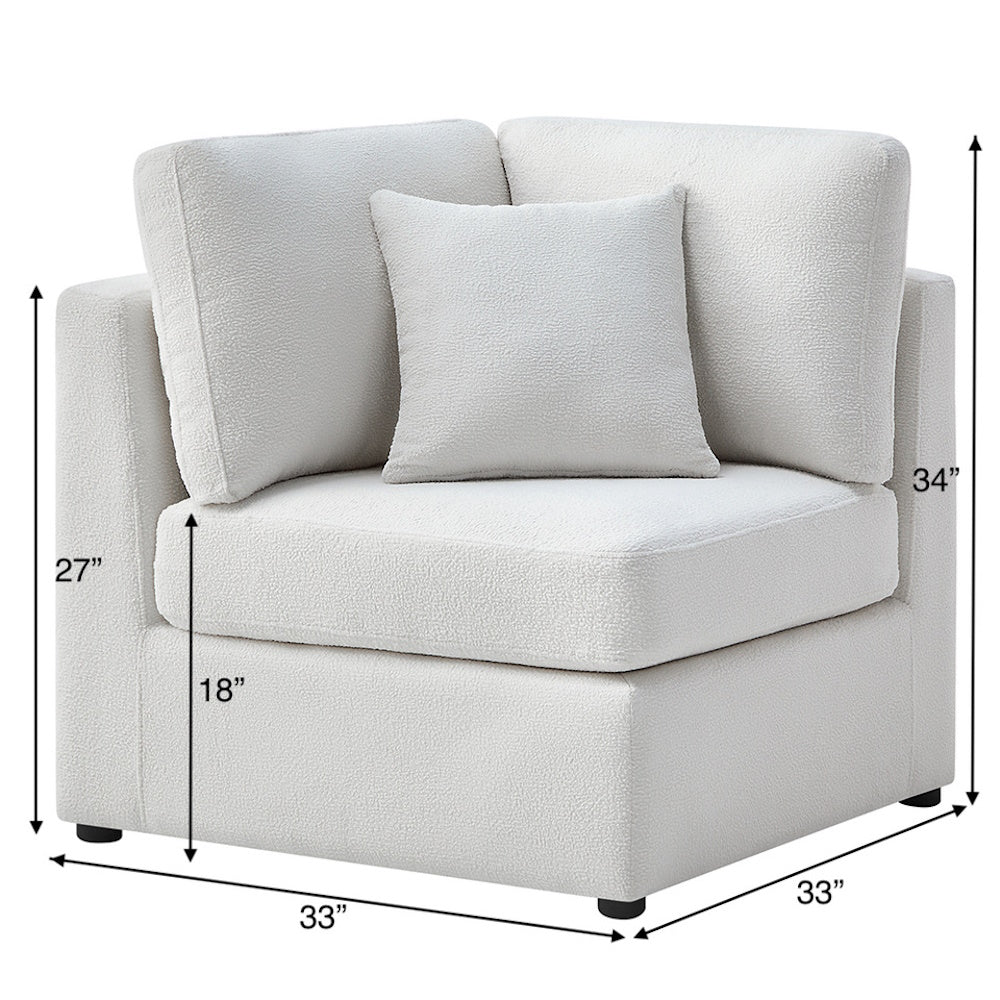Chauncy Corner Wedge Chair - Ivory