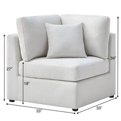 Chauncy Corner Wedge Chair - Ivory