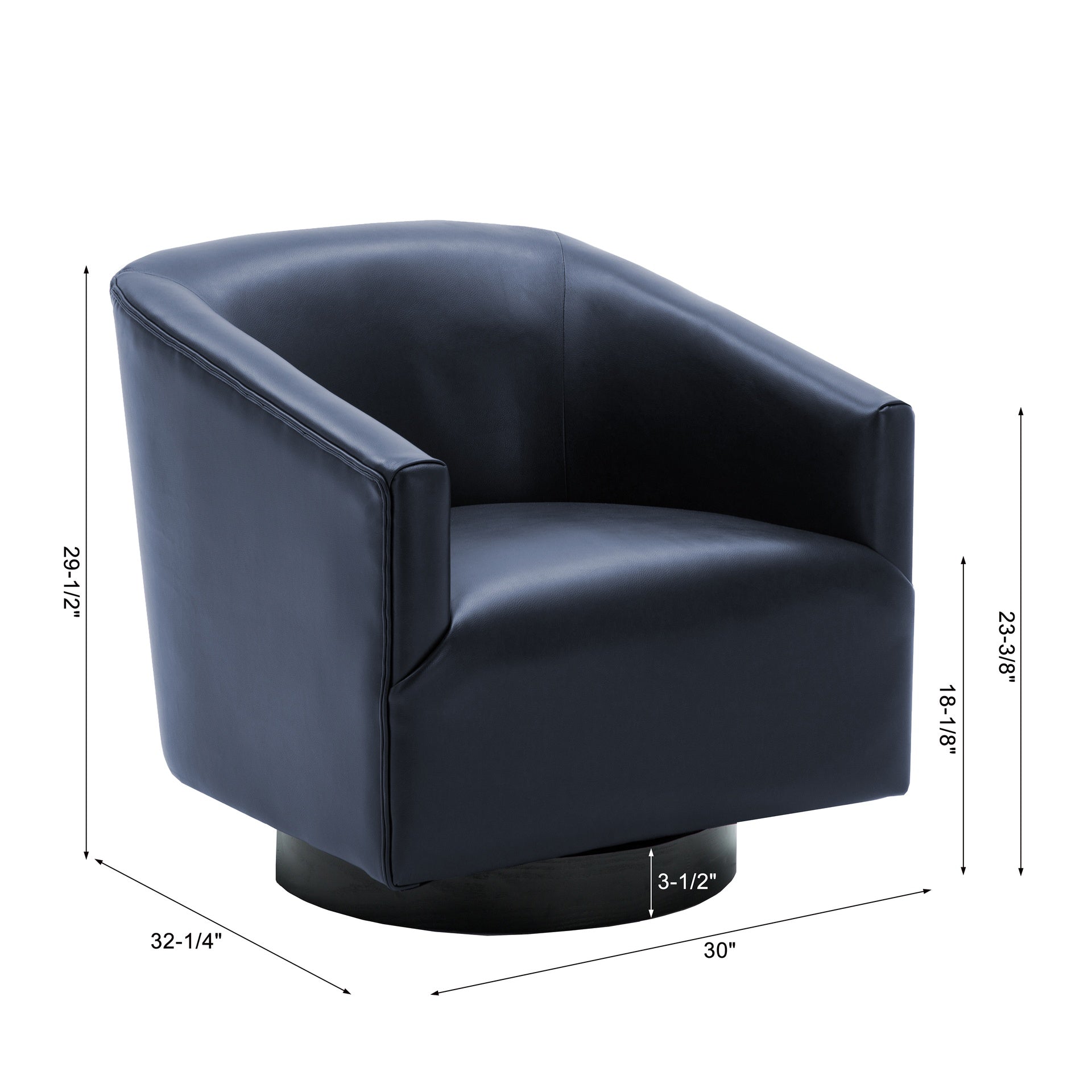 Garland Midnight Blue Wood Base Swivel Chair