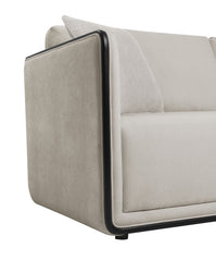 Contemporary Style 1pc Swivel Chair High Density Foam 360 Degree Swivel Chair Seat Cushion And Back Pillow Taupe Finish Primary Living Room