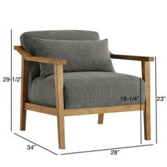 Reagan Wood Arm Accent Chair with Lumbar Pillow