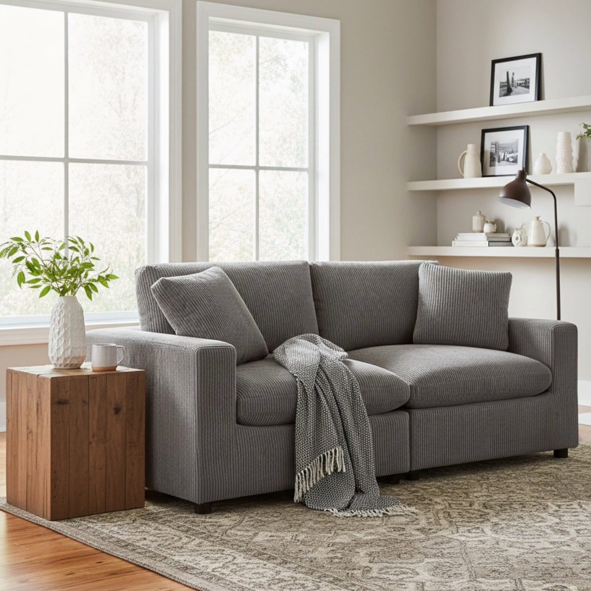 Chelsea Modular  2-Piece Sofa - Charcoal