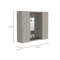 Artemisa Medicine Cabinet, Double Door, Mirror, One External Shelf  -Light Gray
