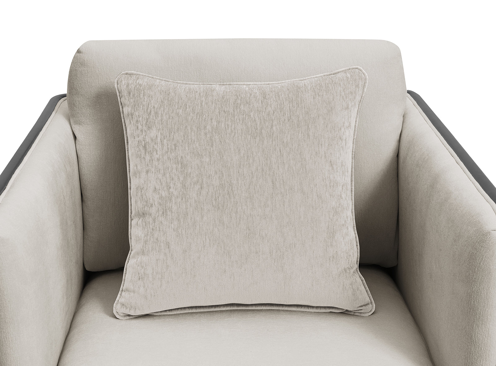 Contemporary Style 1pc Chair High Density Foam Black Legs Seat Cushion And Back Pillow Taupe Finish Primary Living Room
