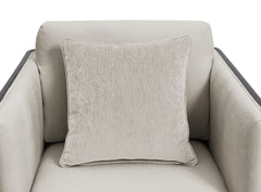 Contemporary Style 1pc Chair High Density Foam Black Legs Seat Cushion And Back Pillow Taupe Finish Primary Living Room