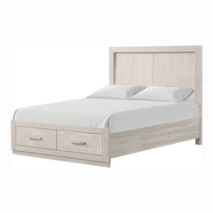 Transitional 1pc Eastern King Size Bed LED HB Storage Footboard Light Grey Bedroom Furniture Wooden