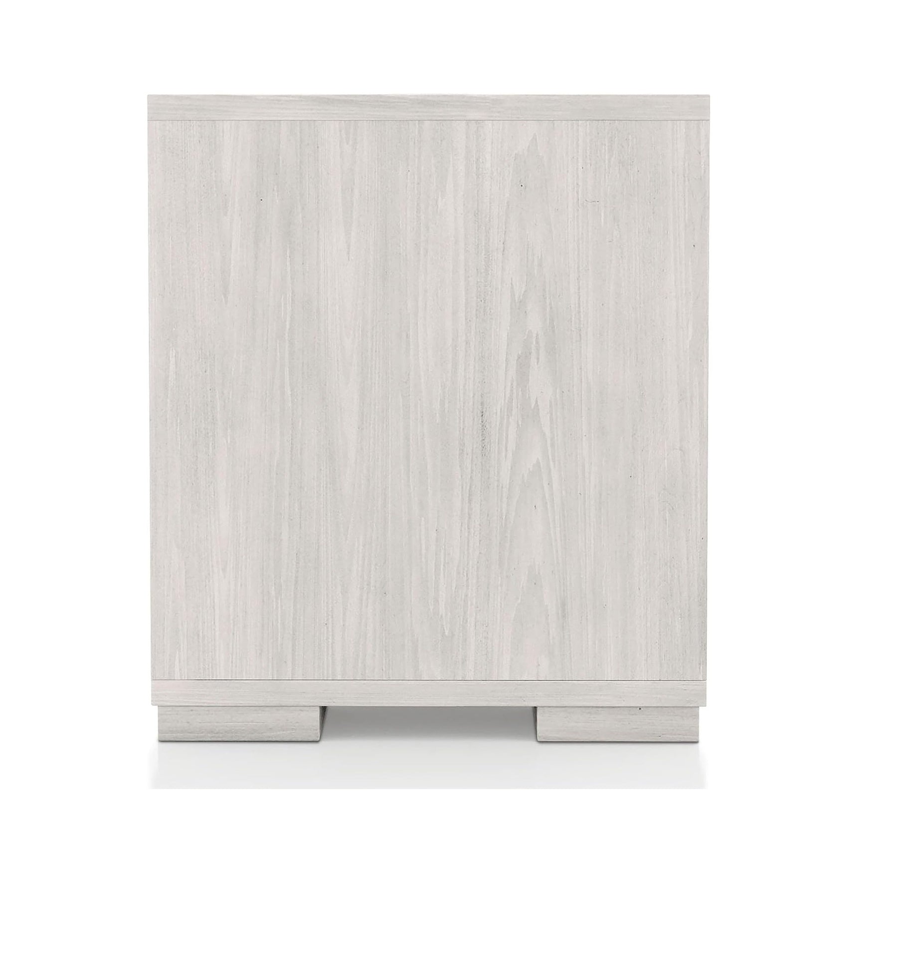 Two Tone Design Nightstand 1pc French Dovetail Drawers Wooden Handles Melamine Top White Wash And Stone Gray Finish Bedroom Furniture