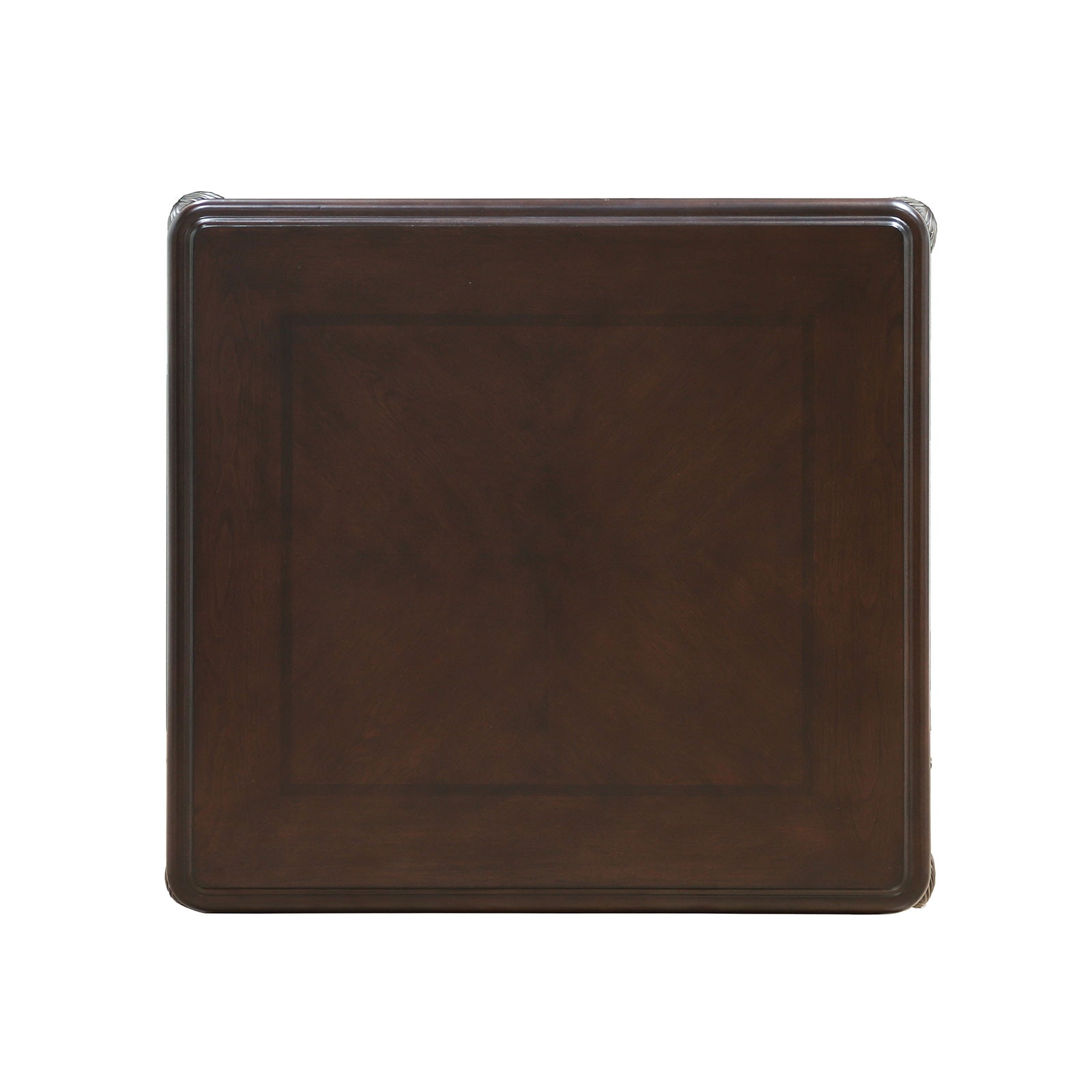 Traditional Style End Table Solid Wood Structure Curved Legs With Carved Detail Design Java Finish