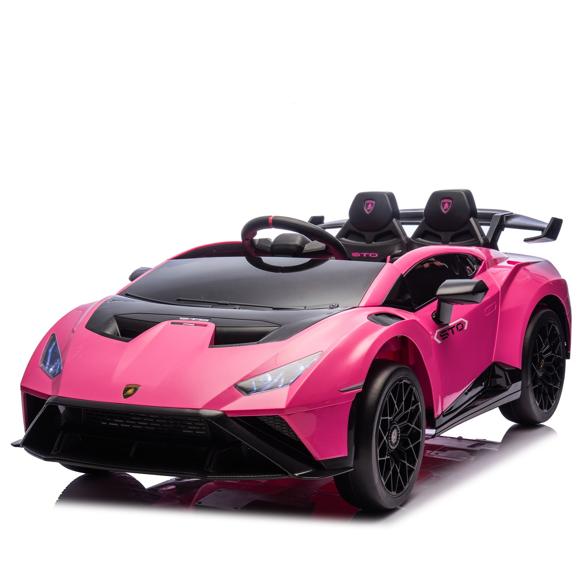 Lamborghini Huracan Sto 24V Kids Electric Ride-On Drift Car: Speeds 1.86-5.59 MPH, Ages 3-6, Foam Front Wheels, 360° Spin, LED Lights, Dynamic Music, Early Learning, USB Port, Drift Feature