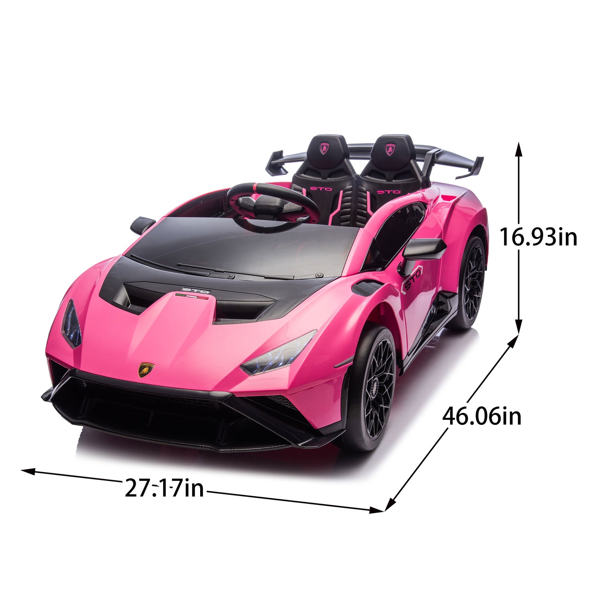 Lamborghini Huracan Sto 24V Kids Electric Ride-On Drift Car: Speeds 1.86-5.59 MPH, Ages 3-6, Foam Front Wheels, 360° Spin, LED Lights, Dynamic Music, Early Learning, USB Port, Drift Feature
