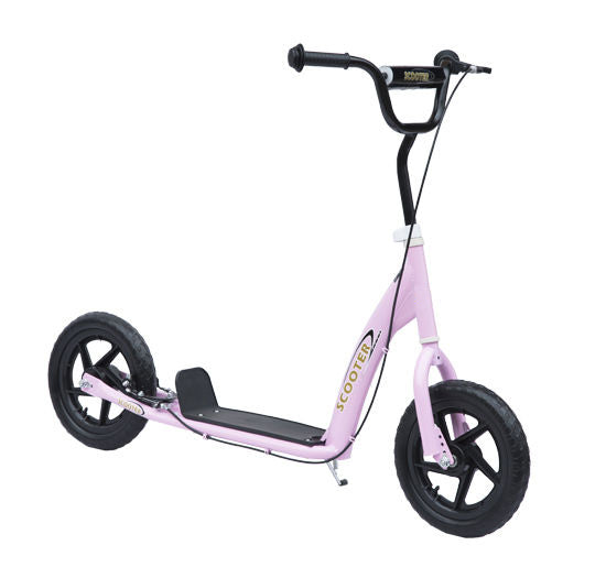 HOMCOM Kick Scooter for Kids 5-12 Years Old with Adjustable Height Handlebar, Non-slip Footplate, Big Wheels, Rear Brake, Pink