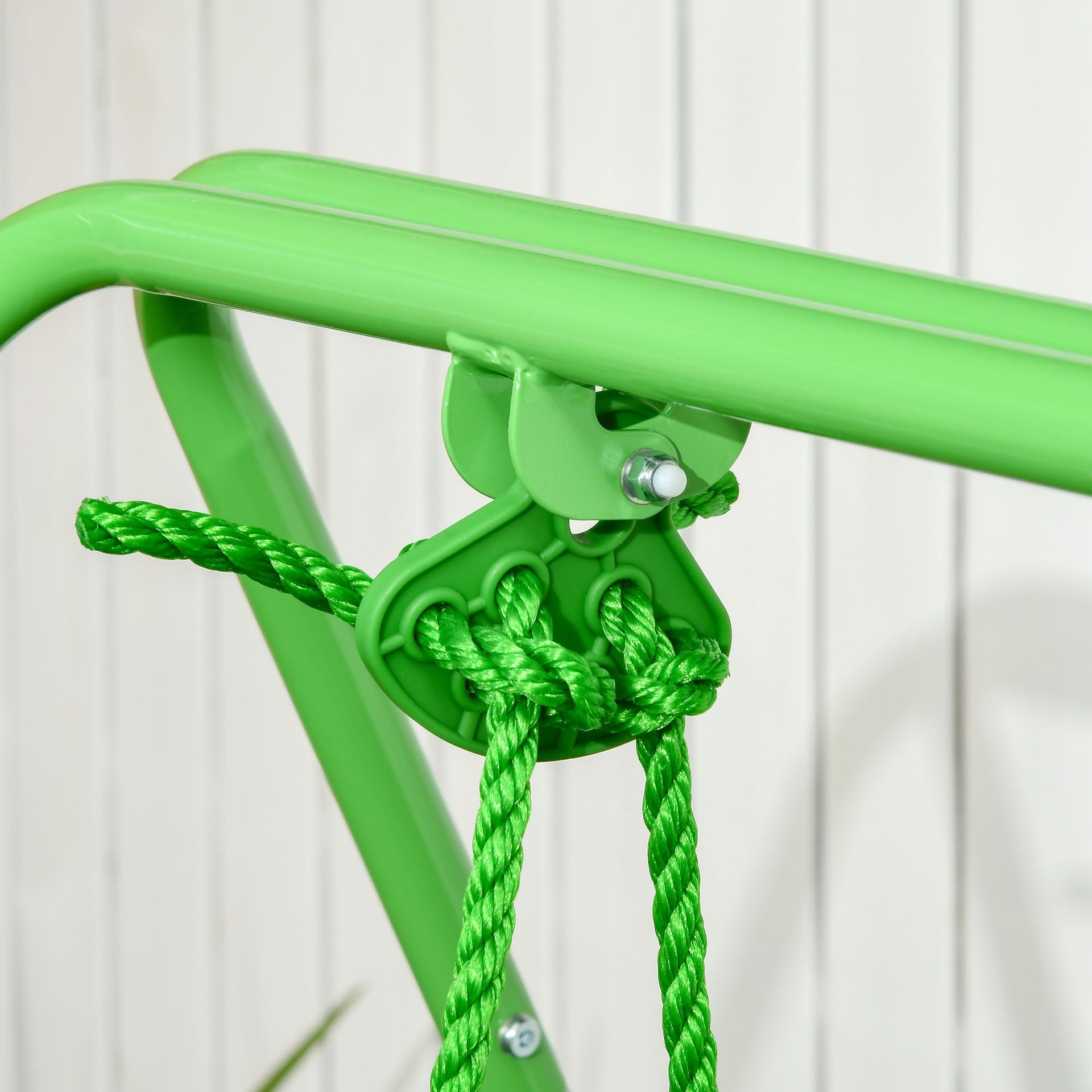 Outsunny Toddler Swing Set with Metal Stand, Safety Seat Belt for Kids Aged 6-36 Months, Backyard Indoor & Outdoor Use, Green