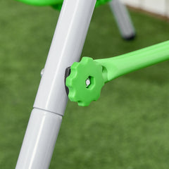 Outsunny Toddler Swing Set with Metal Stand, Safety Seat Belt for Kids Aged 6-36 Months, Backyard Indoor & Outdoor Use, Green