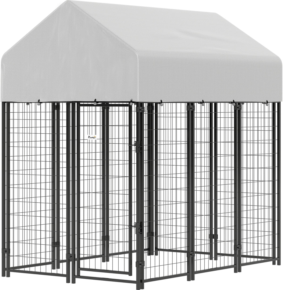 PawHut Outdoor Dog Kennel with Roof, 6' x 4' x 6' Heavy Duty Welded Wire Dog Playpen Enclosure with Escape-proof Lock