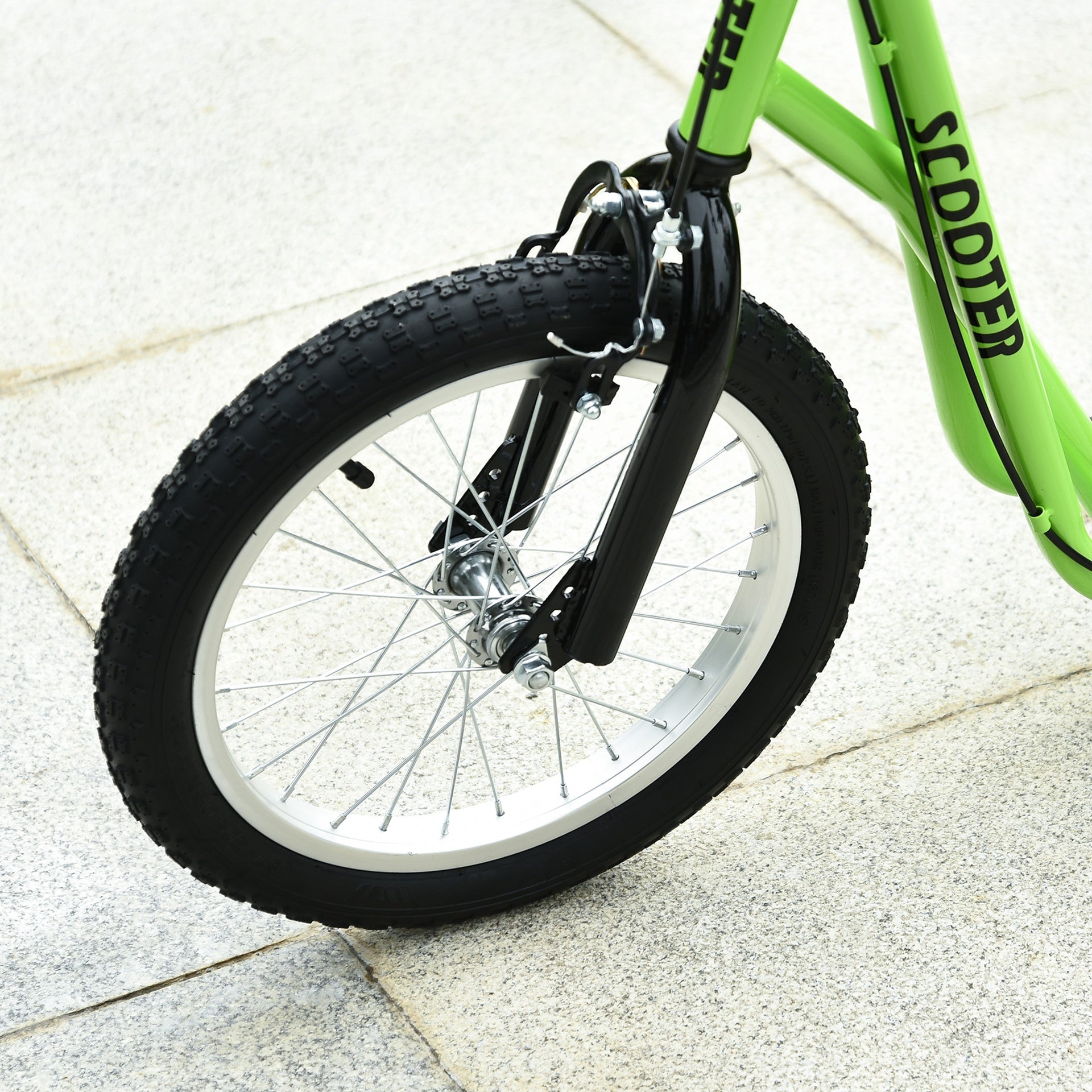 Aosom Youth Scooter Kick Scooter for Kids 5+ with Adjustable Handlebar Front and Rear Dual Brakes, Light Green