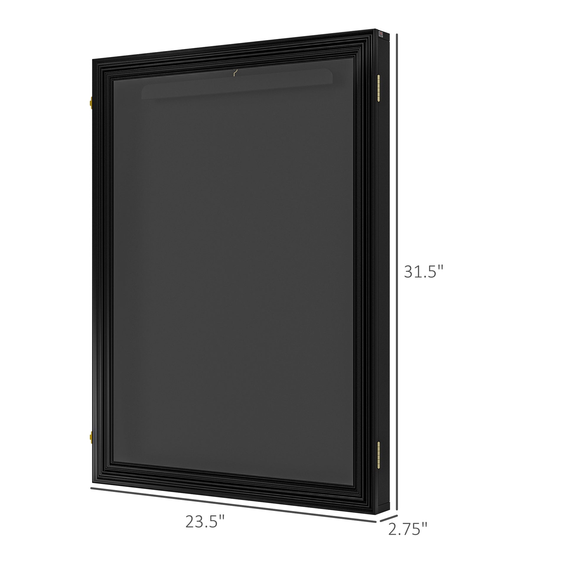 HOMCOM 24" x 32" Acrylic Shadow Box Frame, UV-Resistant Jersey Display Case with T-shirt Hanger and 2 Keys, Black