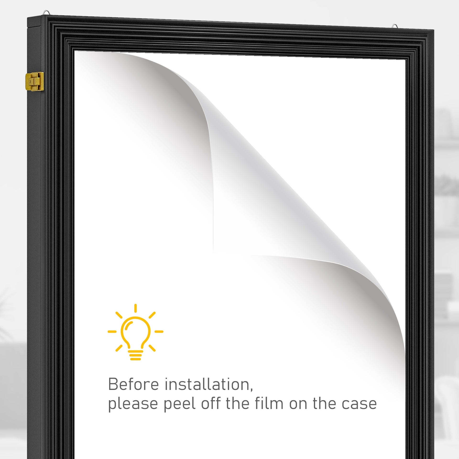 HOMCOM 24" x 32" Acrylic Shadow Box Frame, UV-Resistant Jersey Display Case with T-shirt Hanger and 2 Keys, Black