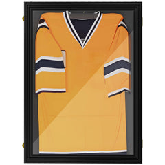 HOMCOM 24" x 32" Acrylic Shadow Box Frame, UV-Resistant Jersey Display Case with T-shirt Hanger and 2 Keys, Black