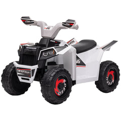Aosom 6V Electric Toy Car with Forward Backward, Wear-Resistant Wheels for Ages 18-36 Months, White