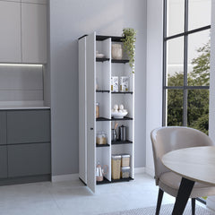 Hoyt Kitchen Pantry Storage Cabinet With and Five Interior and Exterior Shelves