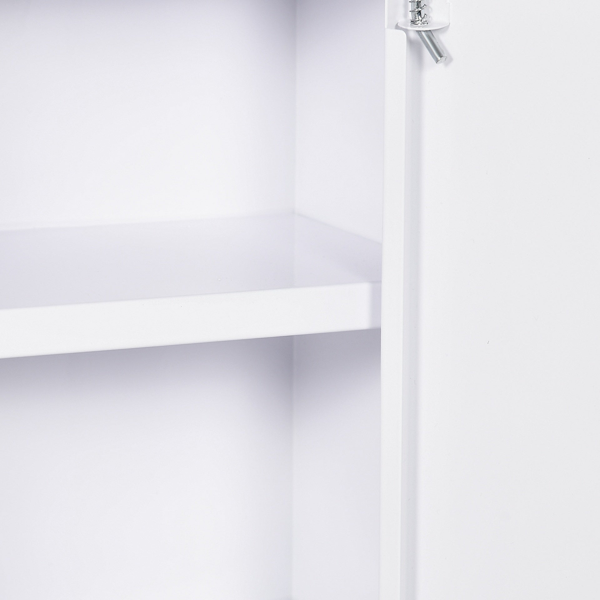 kleankin 16" x 21" Lockable Medicine Cabinet, 3 Tier Steel Medical Wall Box with 2 Keys and Shelves for Bathroom, White