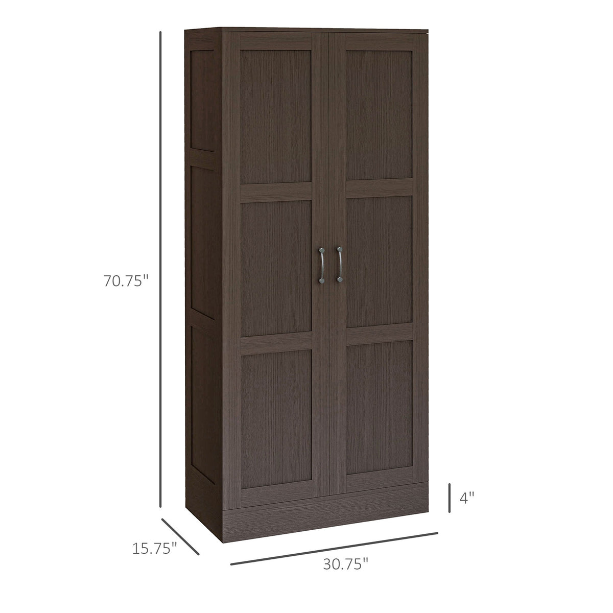 HOMCOM Storage Cabinet w/ Storage Shelves, Pantry Cabinet, Coffee