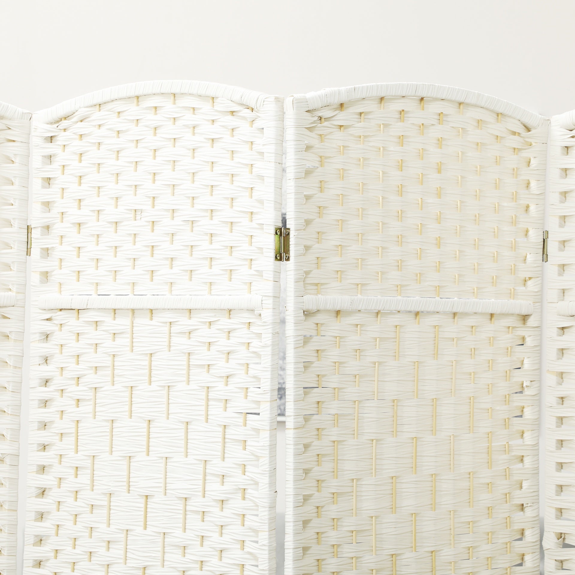 HOMCOM Folding Room Divider Screen 6 Panel 6' Tall Privacy Screen Freestanding Wood Partition for Home Office, White
