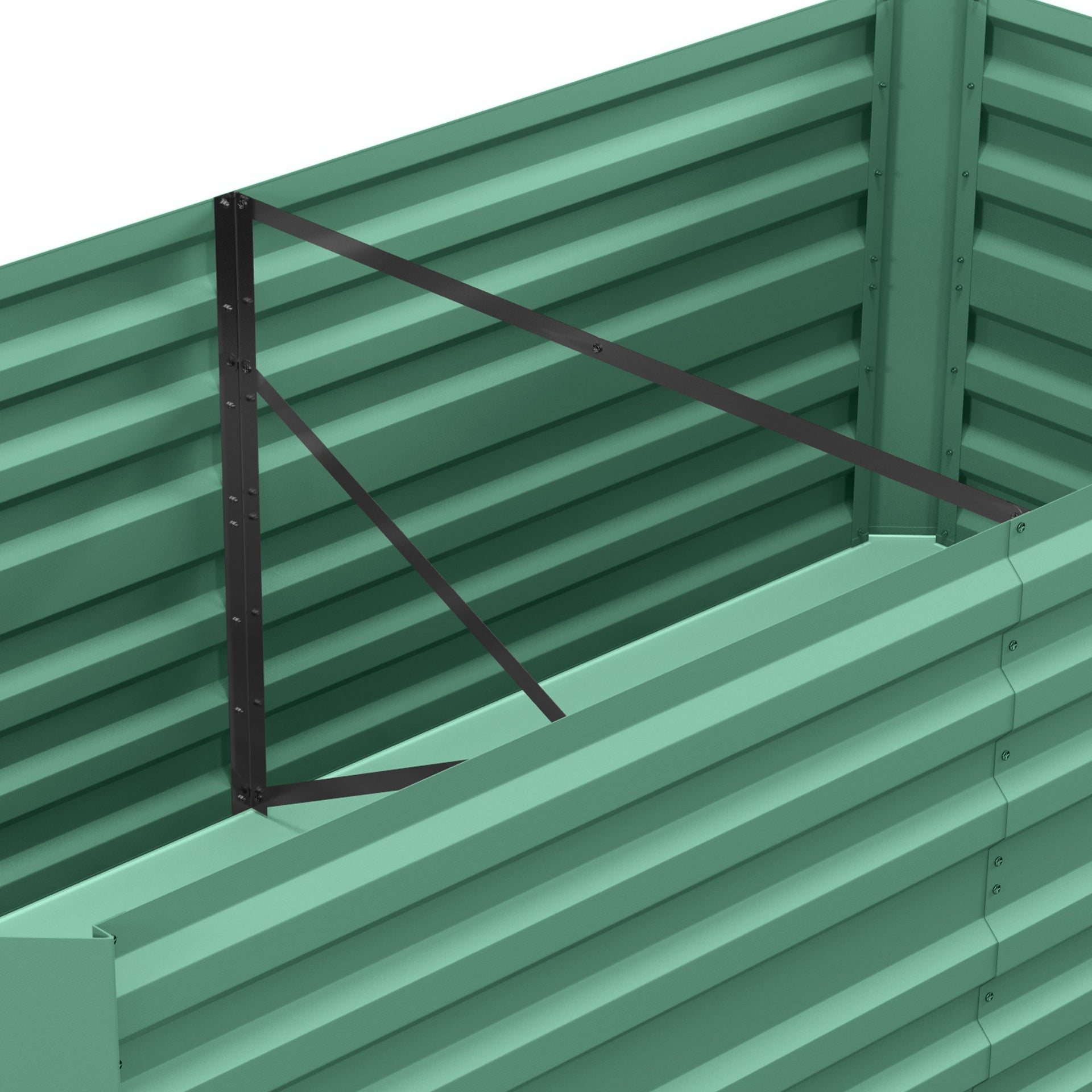 Outsunny Galvanized Raised Garden Bed, Steel Outdoor Planters with Reinforced Rods, 71" x 36" x 23", Light Green