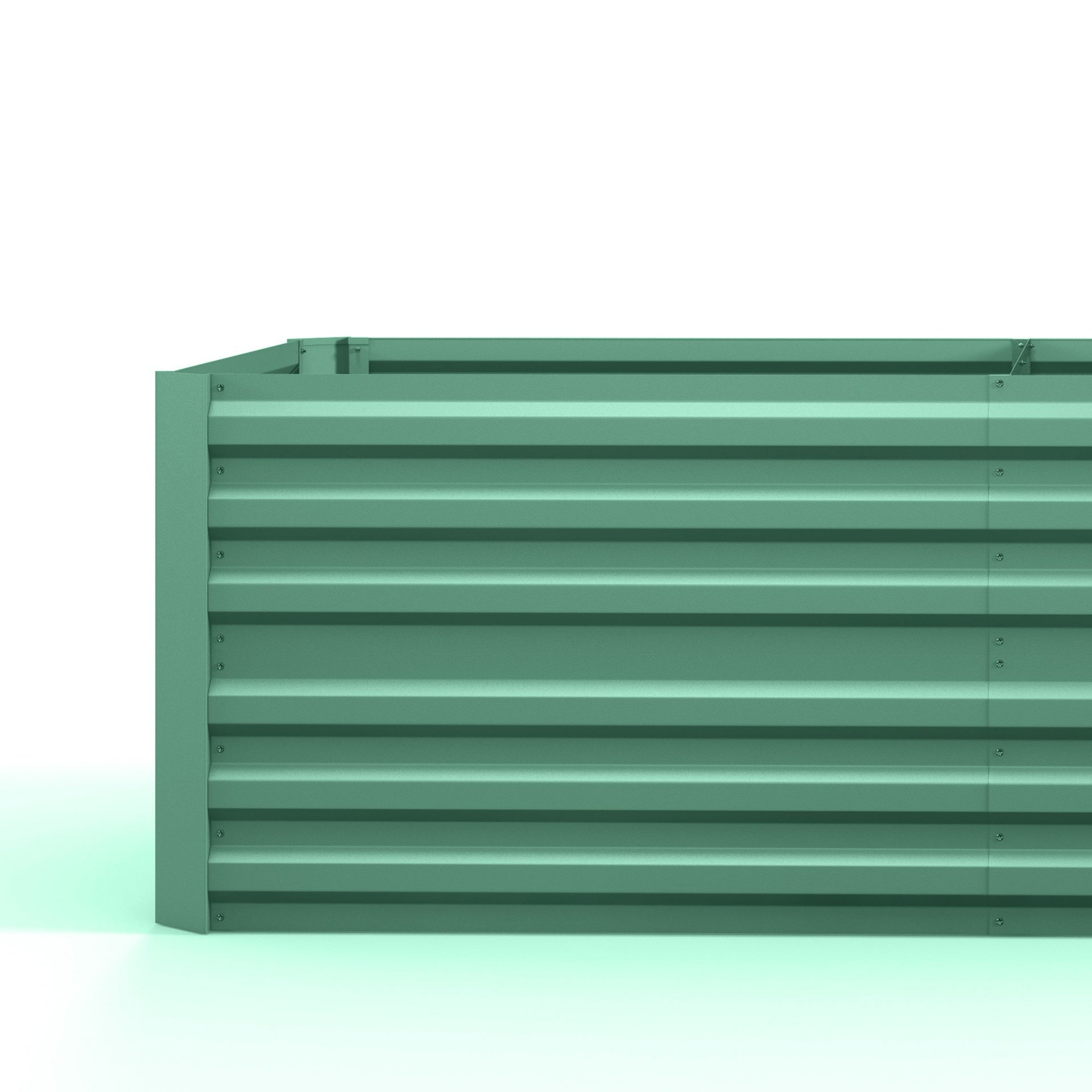 Outsunny Galvanized Raised Garden Bed, Steel Outdoor Planters with Reinforced Rods, 71" x 36" x 23", Light Green