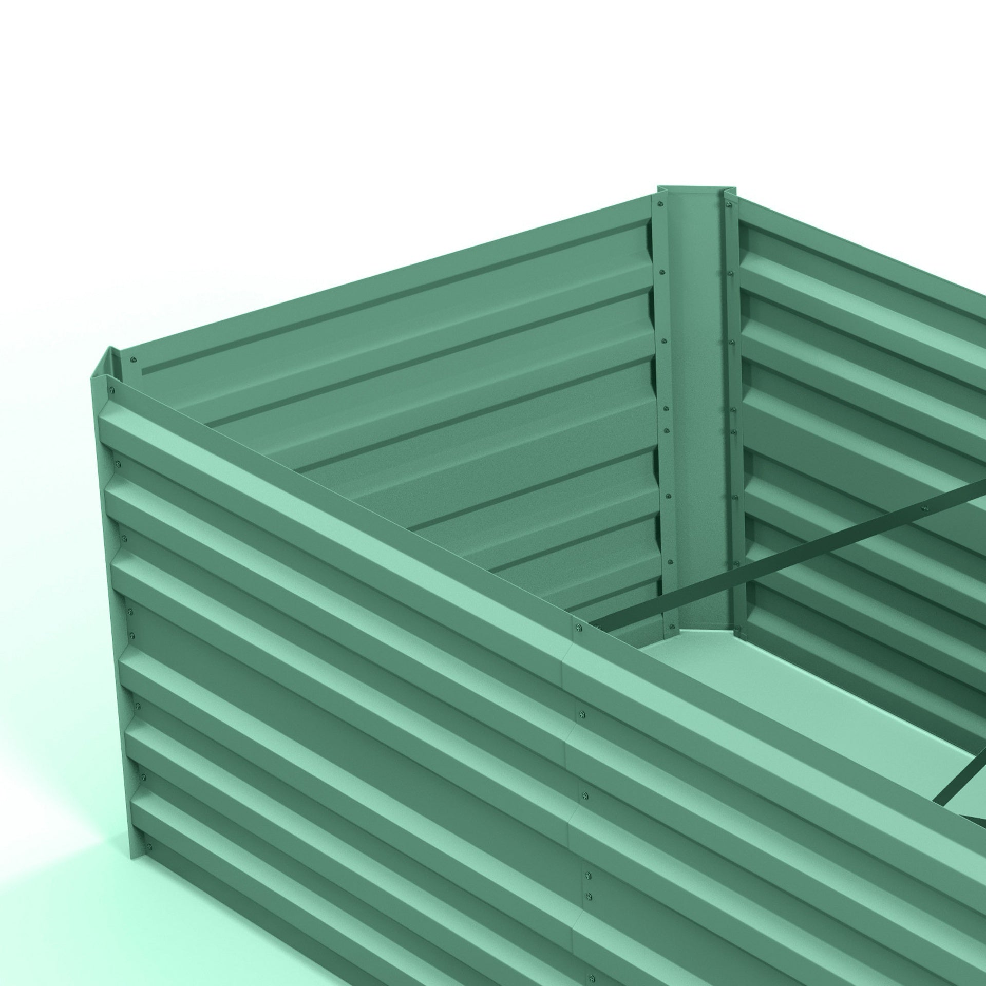 Outsunny Galvanized Raised Garden Bed, Steel Outdoor Planters with Reinforced Rods, 71" x 36" x 23", Light Green