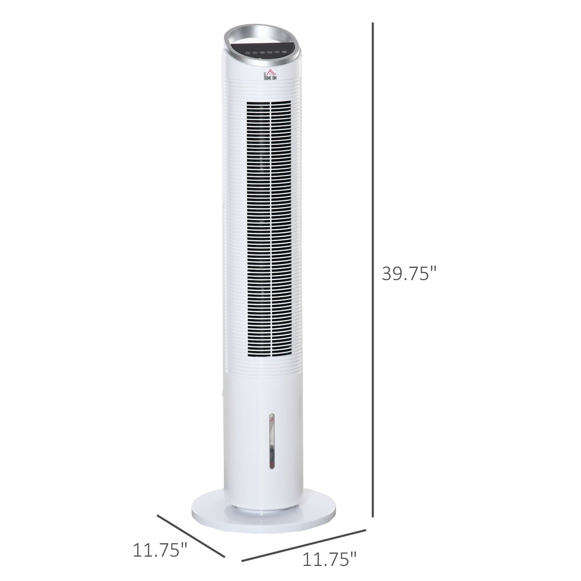 HOMCOM 40" Portable Oscillating Air Cooler Fan for Home Office, 3-In-1 Standing Ice Floor Fan with Humidifier, 3 Modes, 3 Speeds, 8H Timer, Remote, LED Display, White