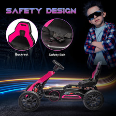 Aosom 12V Electric Go Kart for Kids w/ Adjustable Speed, Pink