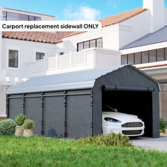Outsunny Carport Replacement Sidewall Panel for 10' x 15' Carports, UPF50+ Waterproof Replacement Side Wall Cover, Dark Gray