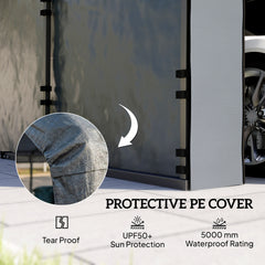 Outsunny Carport Replacement Sidewall Panel for 10' x 15' Carports, UPF50+ Waterproof Replacement Side Wall Cover, Dark Gray
