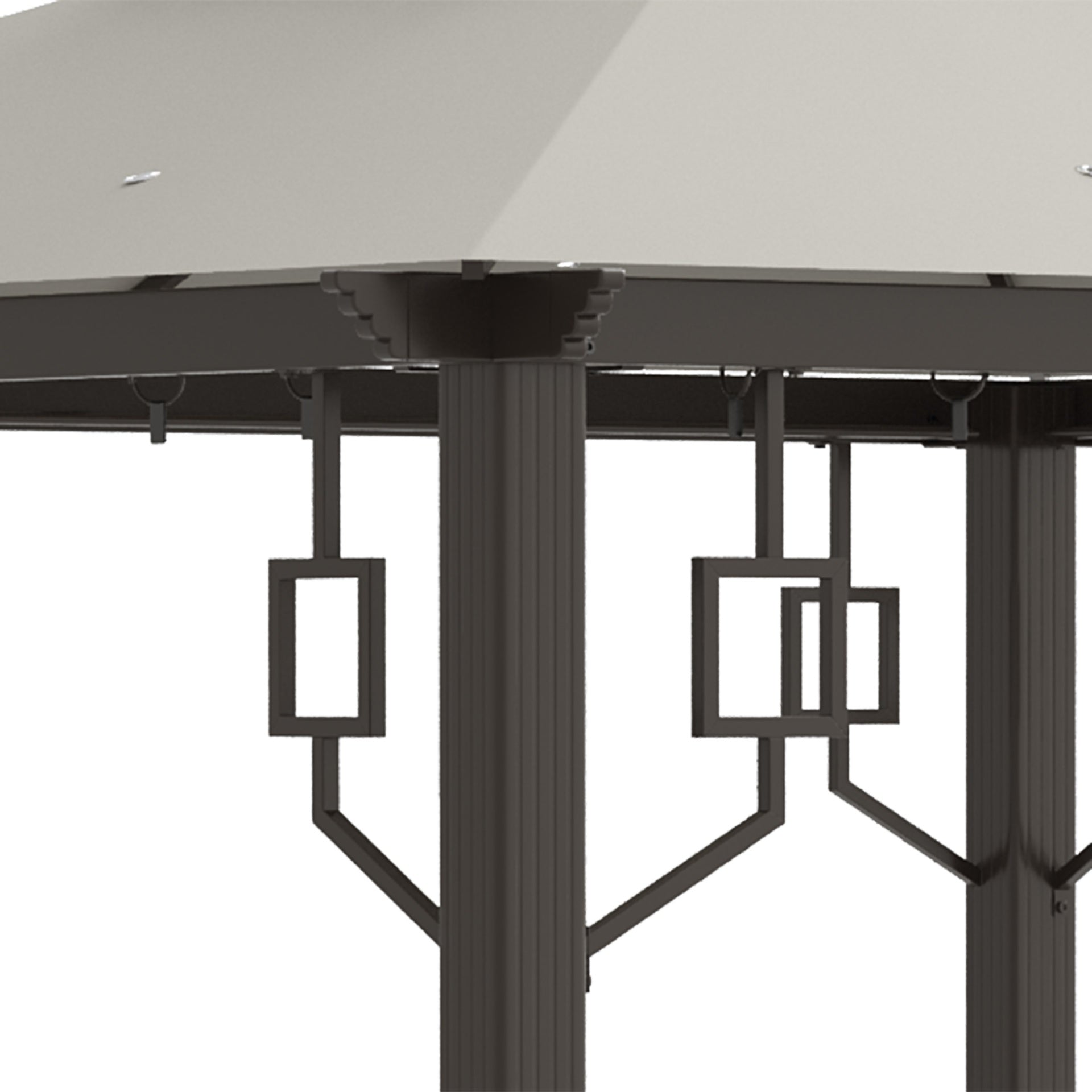 Outsunny 10' x 10' Patio Gazebo, Double Roof Outdoor Gazebo with Privacy Curtains, Mesh Netting, Aluminum Frame Outdoor Canopy Shelter, Cream White