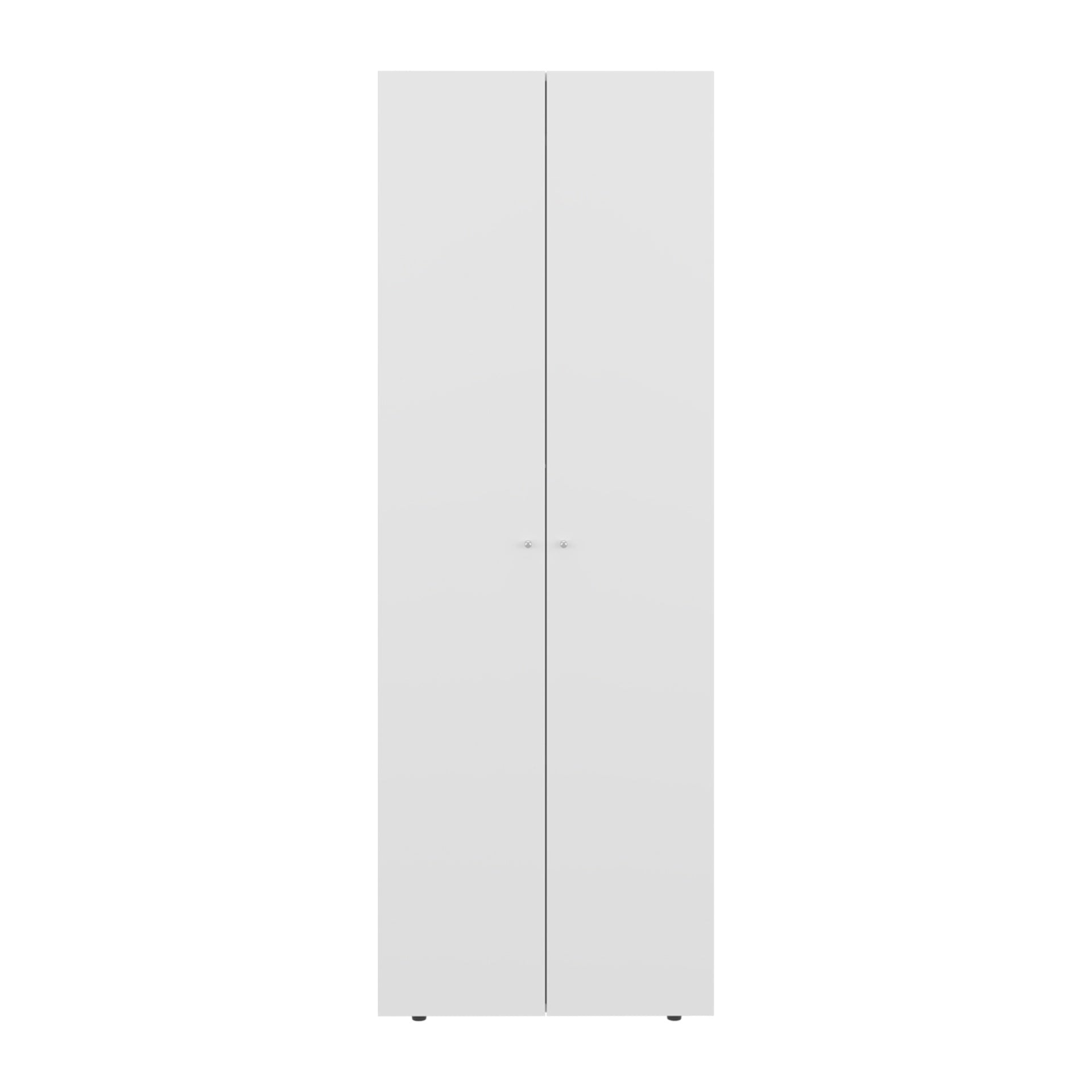 Home 2 Doors Closet System Armoire, Hanging Rod and Storage Shelf, Modern Armoire for Bedroom Organization Storage, White