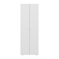 Home 2 Doors Closet System Armoire, Hanging Rod and Storage Shelf, Modern Armoire for Bedroom Organization Storage, White