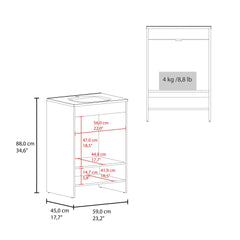 Lorenzo Floor Vanity With Four Drawers And Two Open Shelves, Black